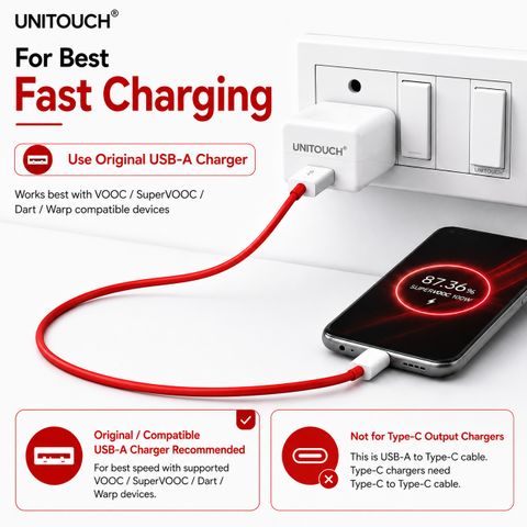 Unitouch 120W USB-A to USB-C Cable 1m Red - Image 8