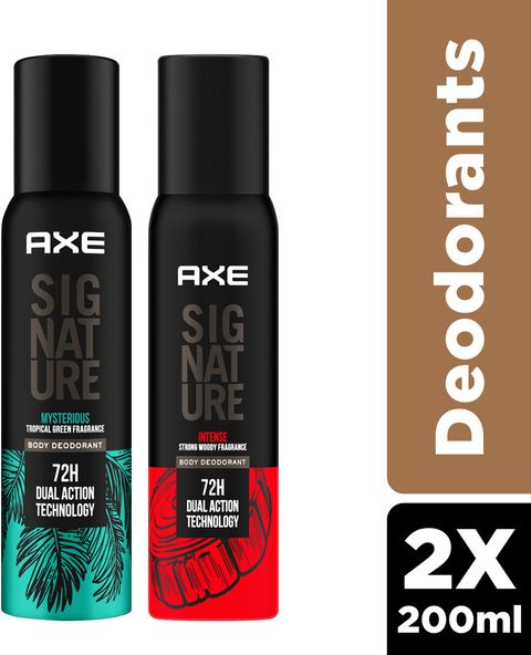 AXE Signature Mysterious and Intense Deodorant No Gas Body Perfume Body Spray - For Men (400 ml, Pack of 2) - Image 6