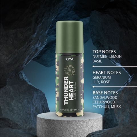 RIYA Thunder Heart Green, White and Blue | Combo of 3 | 40 ml Each | Body Spray Deodorant Spray - For Men (120 ml, Pack of 3) - Image 5