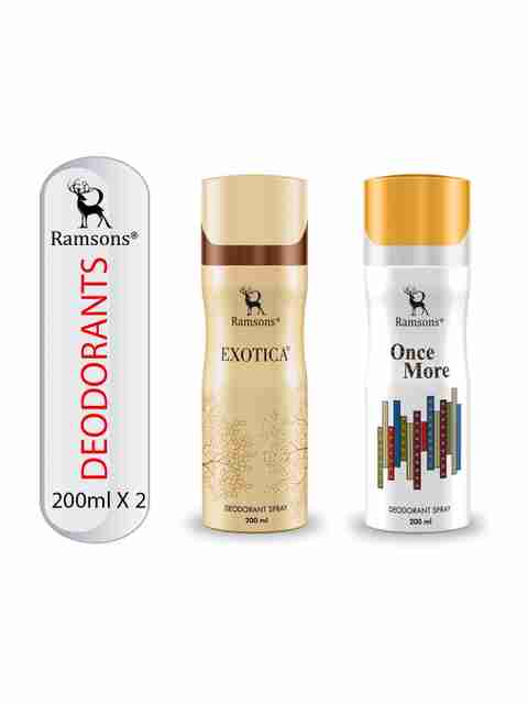 RAMSONS Exotica & Once More Deodorant Combo Deodorant Spray - For Men & Women (400 ml, Pack of 2) - Image 2
