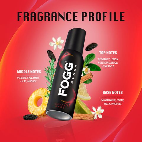 FOGG Black After Dark With Long Lasting Deodorant Spray - For Men (120 ml) - Image 6