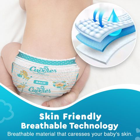 Cuddles - Super Pants 2X Softer Super Dry with Max Absorption Pant Diapers - S (78 Pieces) - Image 4