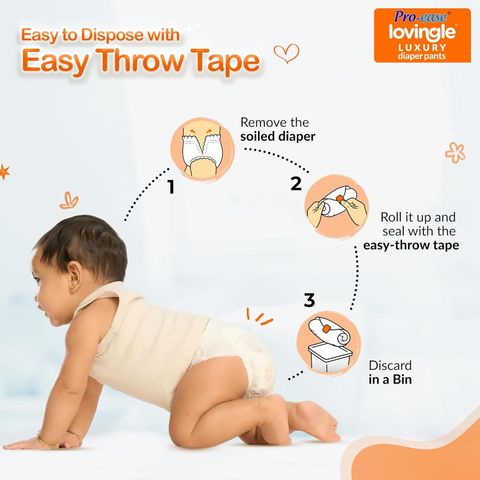 Pro-ease Lovingle Premium Baby Diaper Pants | Size Small| 34 Count Pant Diapers - S (34 Pieces) - Image 8