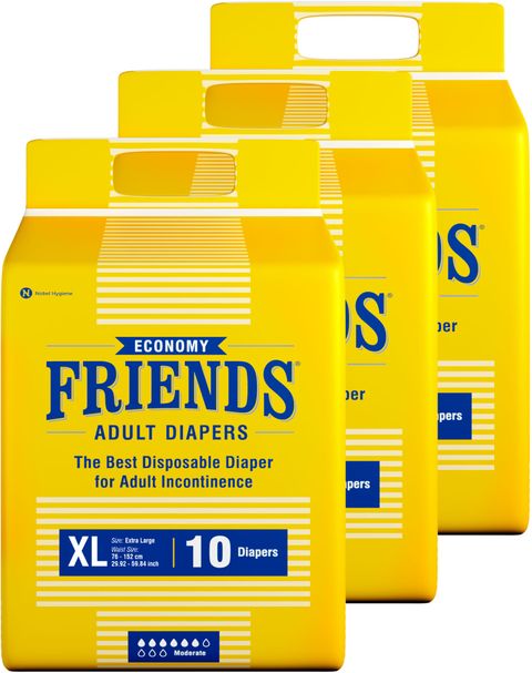 FRIENDS Economy Tape Adult Diapers XL (30 Pieces) - Image 4
