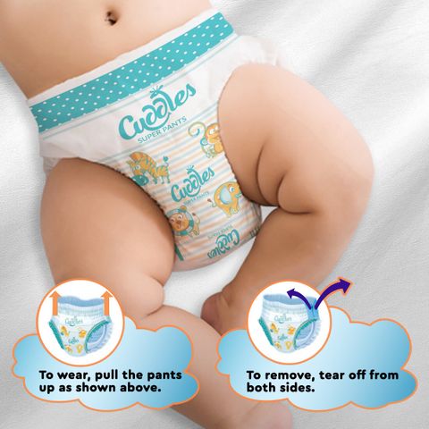 Cuddles - Super Pants 2X Softer Super Dry with Max Absorption Pant Diapers - S (78 Pieces) - Image 6