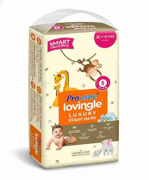 Pro-ease Lovingle Premium Baby Diaper Pants | Size Small| 34 Count Pant Diapers - S (34 Pieces) - Image 5