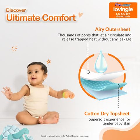 Pro-ease Lovingle Premium Baby Diaper Pants | Size Small| 34 Count Pant Diapers - S (34 Pieces) - Image 6