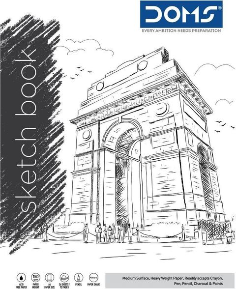 DOMS Wiro Sketch Pad A5 Plain 150GSM 72 Pages Pack of 2 - Image 3