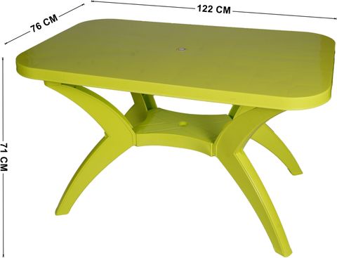 TrendyLivings 4 Seater Plastic Dining Table Set, Green - Image 4