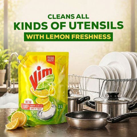 Vim Dishwash Core Dish Cleaning Gel (Lemon, 3 L) - Image 7
