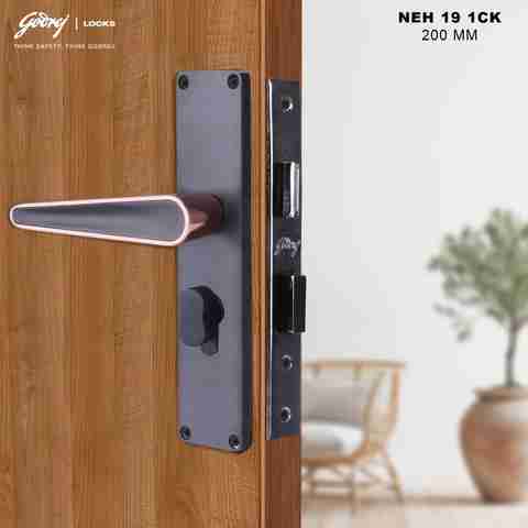 Godrej Locks Steel Matte Handlesets (Black) - Image 3