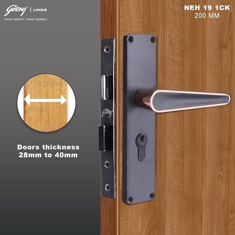 Godrej Locks Steel Matte Handlesets (Black) - Image 5