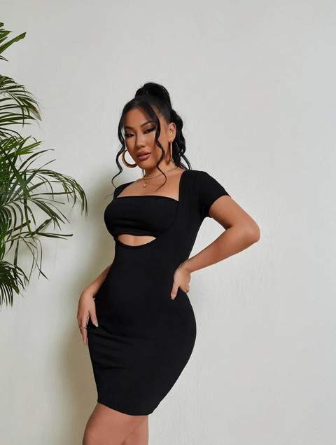 mid thigh bodycon dress SYYNCRO Women Black Above Knee/Mid Length especially when paired with