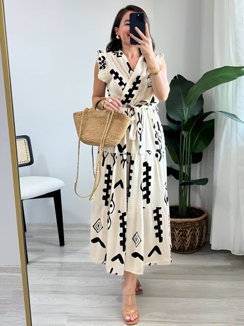 METRONAUT Women Fit and Flare White Midi/Calf Length Dress - Image 7