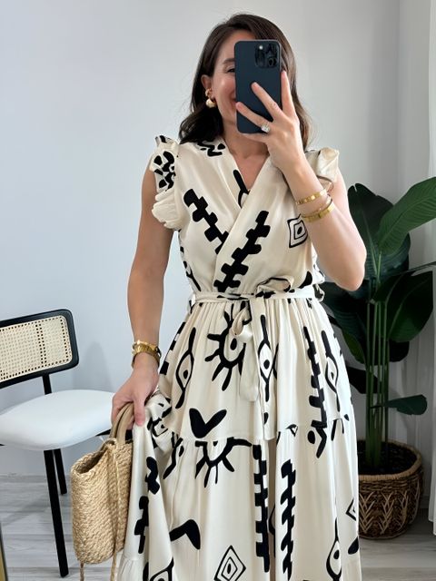 METRONAUT Women Fit and Flare White Midi/Calf Length Dress - Image 8