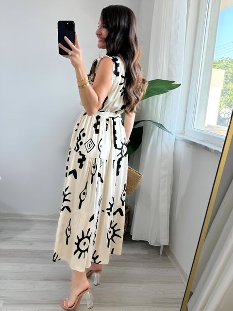 METRONAUT Women Fit and Flare White Midi/Calf Length Dress - Image 6