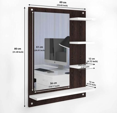 ONEDEEP Engineered Wood Dressing Table (Finish Color - , Brown / Black, DIY(Do-It-Yourself)) - Image 5