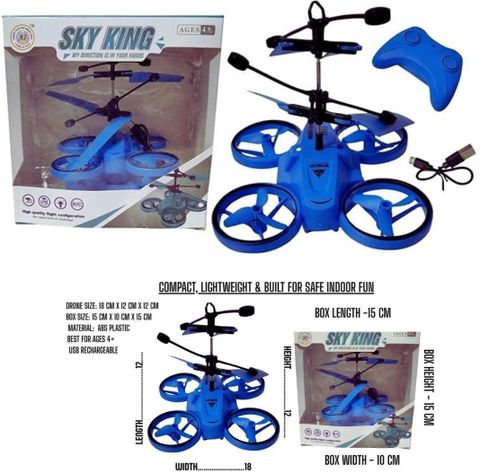 TOYOYE USB Rechargeable Mini RC Drone for Kids Hand Sensor Flying Quadcopter Drone - Image 7