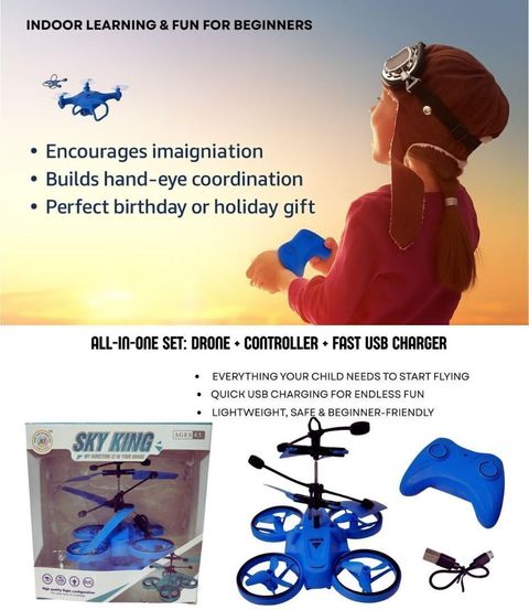 TOYOYE USB Rechargeable Mini RC Drone for Kids Hand Sensor Flying Quadcopter Drone - Image 5
