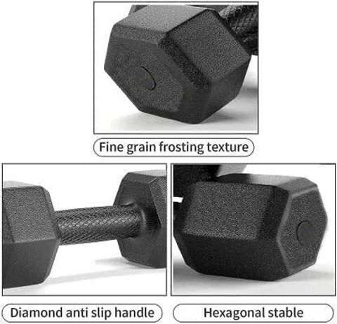 BMS Sports Black Hexa Dumbbells Set, Home GYM (4kg) Fixed Weight Dumbbell (4 kg) - Image 6