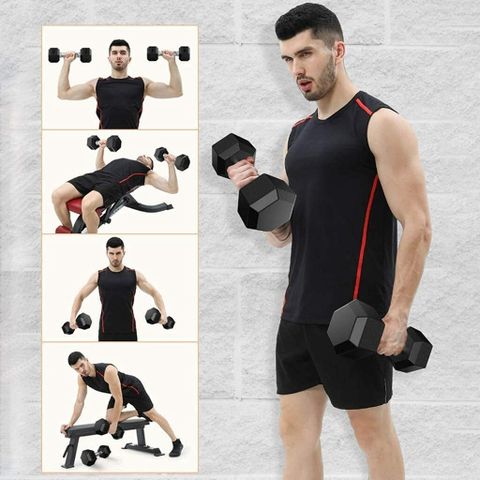 BMS Sports Black Hexa Dumbbells Set, Home GYM (4kg) Fixed Weight Dumbbell (4 kg) - Image 8