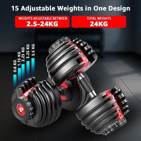 Powermax Fitness PDA-24 15-in-1 Home Gym Set, 2.5-24kg - Image 7