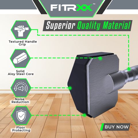 FITRXX à°«à°¿à°à±RXX HEXA |STEEL IRON RUBBER COATED DUMBBELL| FULL BODY WORKOUT (Set of 2) à°«à°¿à°à±à°¸à±à°¡à± à°µà±à°¯à°¿à°à± à°¡à°à°¬à±à°²à± (5 kg) - Image 7