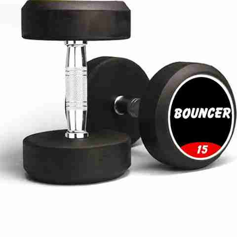 FITRXX 15 kg Rubber Coated Bouncer Dumbbells Pair - Image 3