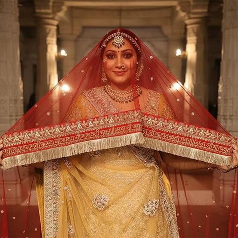 kaevion Net Self Design Red Women Dupatta - Image 5