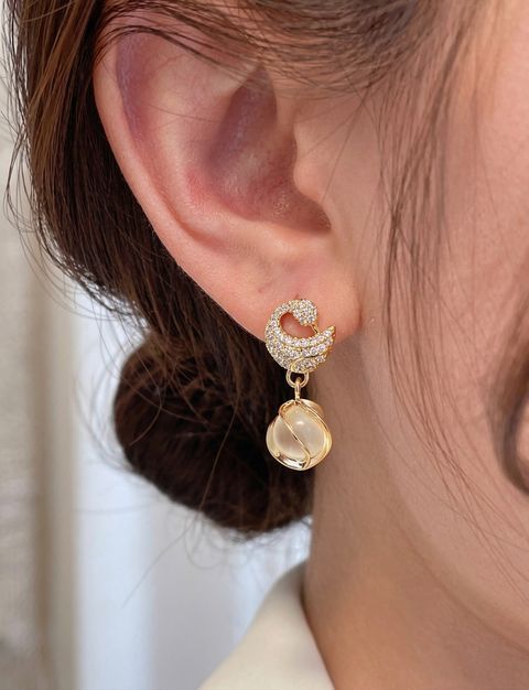 ARK JEWEL Trendy Korean Earrings Combo of 3 Pearl Alloy Cuff Earring, Drops & Danglers, Earring Set, Hoop Earring, Stud Earring, Rhinestone Studs - Image 7