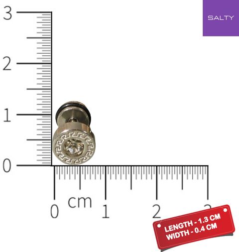 Salty Alpha Gentleman's Stainless Steel Stud Earrings for Men & Boys - Image 7