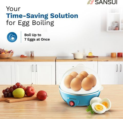 Sansui 7 Egg Electric Boiler Electric Egg Boiler Egg Cooker (Blue, 7 Eggs) - Image 4