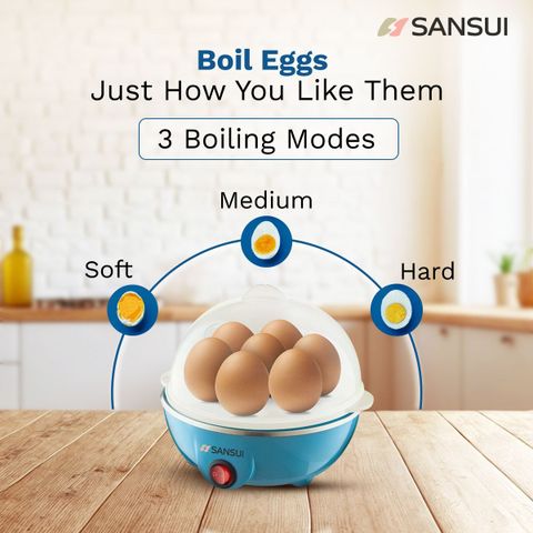 Sansui 7 Egg Electric Boiler Electric Egg Boiler Egg Cooker (Blue, 7 Eggs) - Image 6