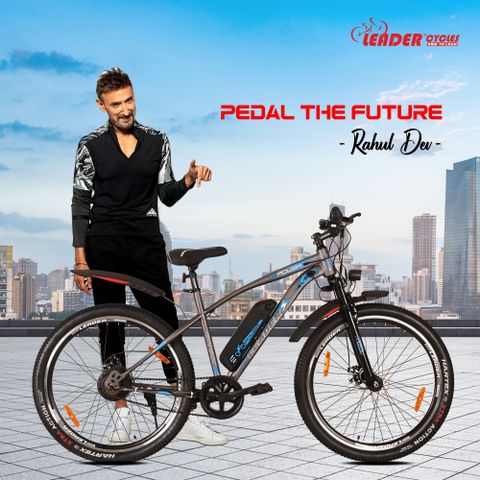 LEADER E-Power L6 with Front Suspension,Dual Disc Brake & Superior Off-Road performance 27.5 inches Single Speed Lithium-ion (Li-ion) Electric Cycle - Image 6