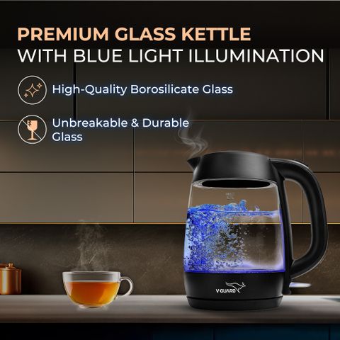 V-Guard VKG17 Electric Kettle 1.7L Black Glass - Image 5