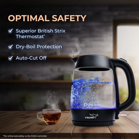 V-Guard VKG17 Electric Kettle 1.7L Black Glass - Image 6