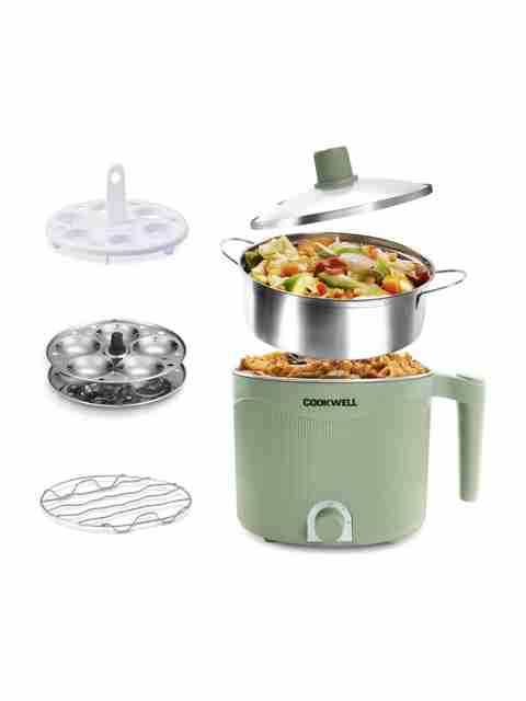 Cookwell Multipurpose Steel Kettle Multi Cooker (1.5L, Green) - Image 3