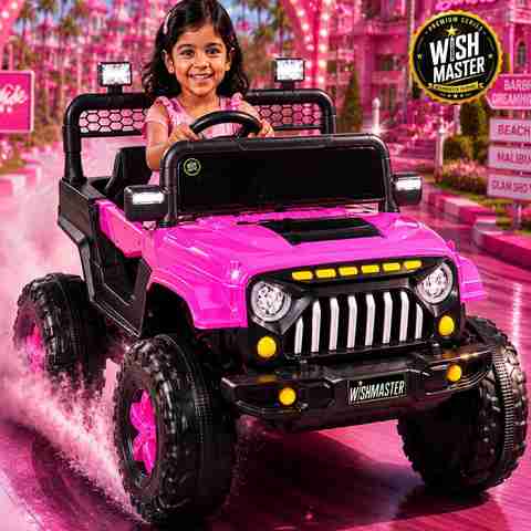 Wishmaster Child Battery Jeep Car (1â6 Years, Remote + Manual Drive) Jeep Battery Operated Ride On (Pink) - Image 5