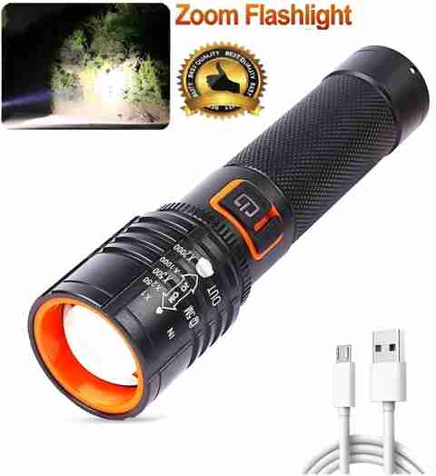 TANSHA 035 Torch Light (ZOOMABLE METAL)5 Modes Flashlight, Super Bright Torch à¤à¤®à¤°à¤à¥à¤à¤¸à¥ लाà¤à¤ (à¤à¤¾à¤²à¤¾) - Image 3