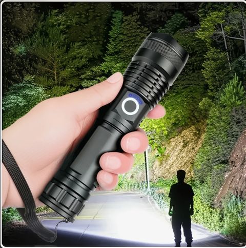 Zeno volt 5 Modes Zoomable Waterproof Flash Lights for Emergency, Outdoor, Home, Camping, Torch (Black, 18 cm, Rechargeable) - Image 6