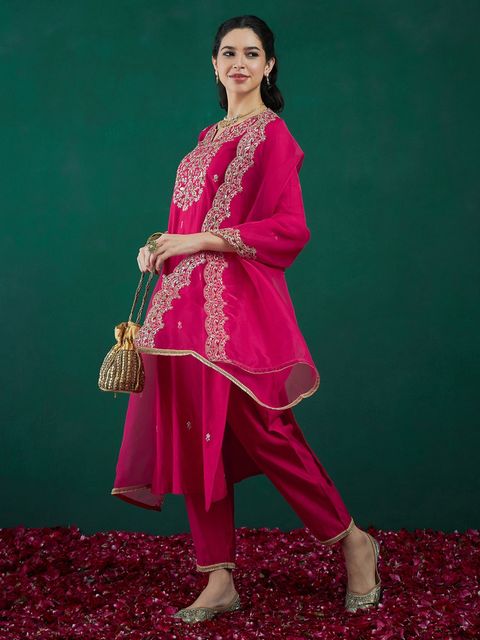 Indo Era Women Viscose Rayon Kurta Pant Dupatta Set - Image 5