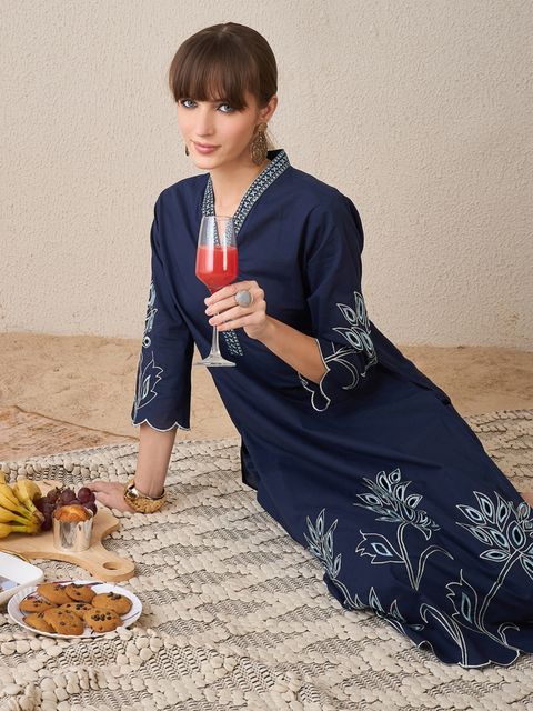 Indo Era Women Pure Cotton Kurta Pant Set - Image 6