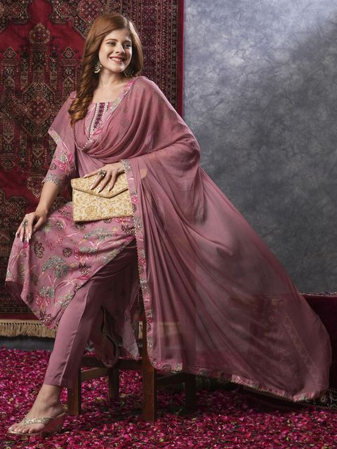 Divastri Women Viscose Rayon Kurta Pant Dupatta Set - Image 8