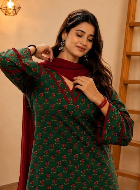 Vedanyas Women Cotton Blend Kurta Set - Image 6