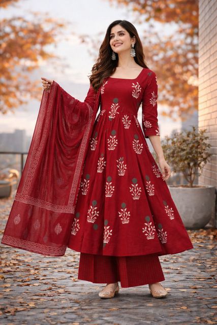 AnAdhTex Women Viscose Rayon Kurta Pant Dupatta Set - Image 5