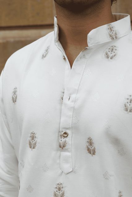 SHRIIMANT Men Muslin, Cotton Blend Kurta Pyjama Set - Image 8