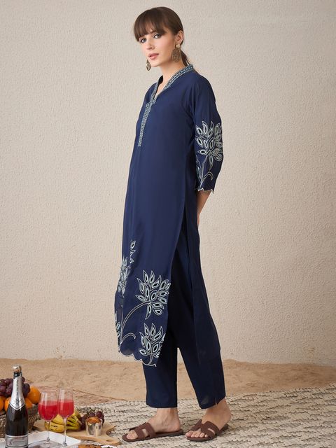 Indo Era Women Pure Cotton Kurta Pant Set - Image 5