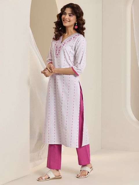 LIBAS Women Cotton Blend Kurta Pant Dupatta Set - Image 6