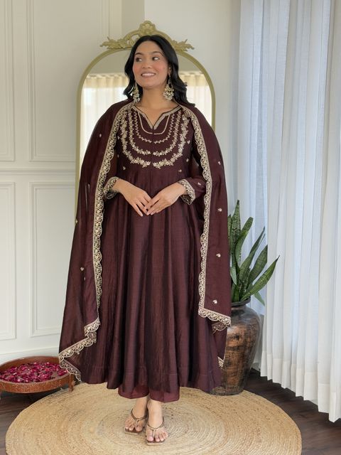 PILUDI Women Art Silk Kurta Pant Dupatta Set - Image 8