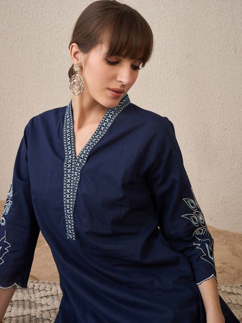 Indo Era Women Pure Cotton Kurta Pant Set - Image 7
